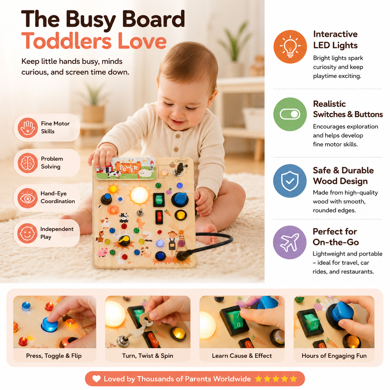 CozyBub™ Montessori Busy Board