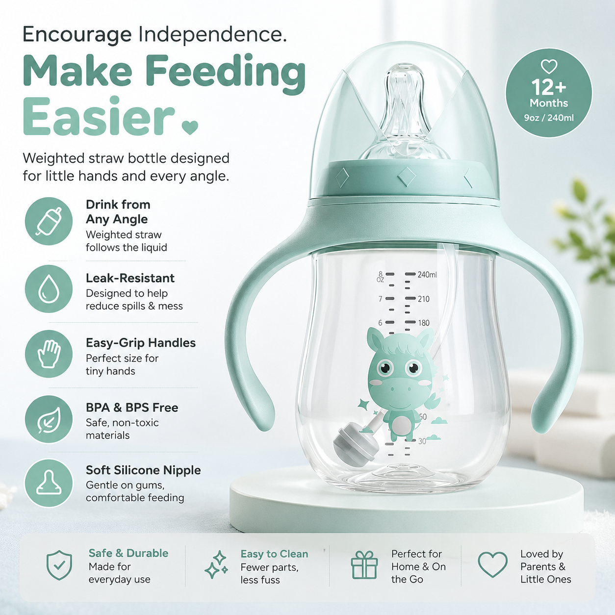 CozySip™ Self-Feeding Baby Bottle (2 pack)