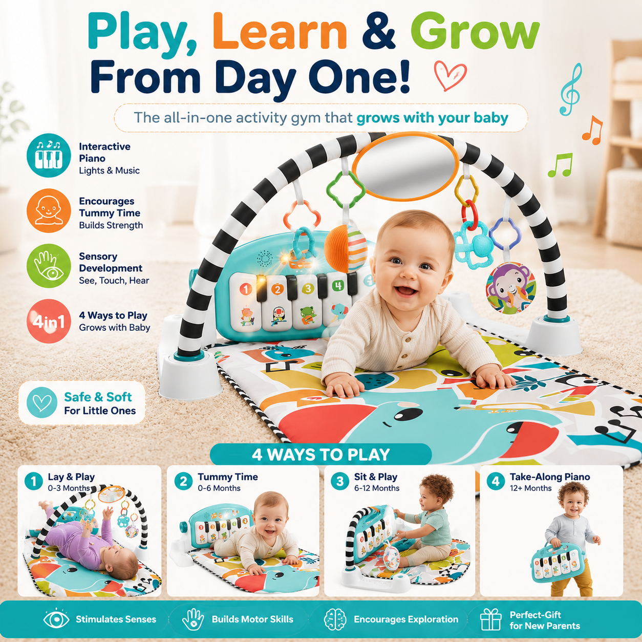 CozyBub™ Tummy Time Baby Activity Mat